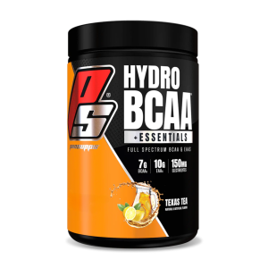 HYDRO BCAA+ESSENTIALS 2.66LB – PS 20 Suplemento Hydro BCAA de la marca PS, en formato de polvo, diseñado para mejorar el rendimiento deportivo. Contiene 7 g de BCAA por porción, 10 g de aminoácidos esenciales y 150 mg de extracto de té. Sabor Texas Tea. Ideal para la recuperación muscular y la reducción de la fatiga durante el entrenamiento. Perfecto para deportistas y entusiastas del fitness que buscan optimizar su ingesta de aminoácidos.