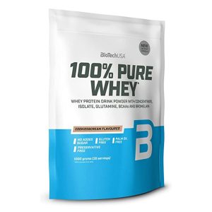 100% PURE WHEY 35 SERVICIOS VAINILLA – BIOTECH USA 4 Saco de 100% Pure Whey de BioTech USA, proteína de suero en polvo. Contiene aislado, glutamina, BCAA y bromelina. Ideal para quienes buscan aumentar masa muscular y mejorar la recuperación. Sin aditivos ni conservantes, gluten y lactosa free. Presentación de 1000 gramos.