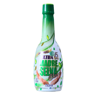 ULTRA MADRE SELVA CLEAN 750 ML – SELVA REAL 32 Botella de limpiador multiusos Madre Selva Clear de 750 ml. Este producto está diseñado para ofrecer una limpieza profunda y efectiva en diversas superficies del hogar. Con su fórmula de origen natural, es ideal para eliminar manchas y suciedad, proporcionando un ambiente más saludable. La tapa verde y el diseño atractivo destacan su compromiso con la limpieza y el cuidado del medio ambiente. Perfecto para quienes buscan productos eficientes y amigables.