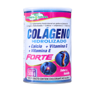 COLÁGENO HIDROLIZADO 500 GR VAINILLA – ECUAFARMA 24 Complemento nutricional en polvo de colágeno hidrolizado con calcio, vitamina C y vitamina E, presentado en un envase de 500 gramos. Ideal para fortalecer articulaciones y mejorar la salud de la piel. Sabor a vainilla. Este producto es una excelente opción para quienes buscan mejorar su bienestar general y mantener huesos y articulaciones saludables.
