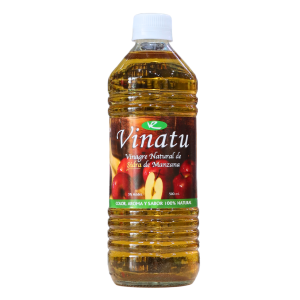 VINAGRE DE SIDRA DE MANZANA 500 ML – VR INDUSTRIA 18 Botella de vinagre natural de sidra de manzana Vinatu, de 500 ml. Este vinagre es 100% natural, ideal para aderezos, marinados y como ingrediente saludable en la cocina. Su sabor y aroma característicos lo hacen perfecto para realzar platos y ensaladas.
