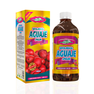 AGUAJE 500 ML ECUAFARMA 10 Botella de Aguaje con Soya y Maca, presentada en envase de 500 ml. El producto destaca por sus beneficios nutricionales, ideal para complementar una dieta saludable. Su fórmula incluye ingredientes naturales como el aguaje, conocido por su alto contenido de vitamina A y antioxidantes, y la maca, que aporta energía y vitalidad. Perfecto para quienes buscan mejorar su bienestar general y fortalecer su sistema inmunológico.