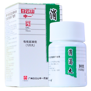 XIAOKE WAN 120 PILLS – MEDICINA TRADICIONAL CHINA 6 Frasco de medicamento tradicional chino de la marca Baiyunshan, que contiene 30 gramos (120 cápsulas) en total. El envase es de color blanco con detalles en verde y rojo, y está diseñado para facilitar el uso diario. Este producto es conocido por sus propiedades para aliviar malestares estomacales y digestivos. Ideal para quienes buscan soluciones naturales en la medicina tradicional china.