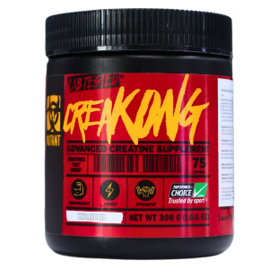 CREAKONG 300 GR UNFLAVORED – MUTANT 12 Suplemento de creatina Creakong de la marca Lab Tested, presentado en un envase negro con tapa. Este producto avanzado de 300 gramos está diseñado para mejorar la fuerza y el rendimiento físico. Ideal para deportistas y entusiastas del fitness, su fórmula está respaldada por pruebas deportivas. Perfecto para quienes buscan aumentar su masa muscular y potenciar su entrenamiento.