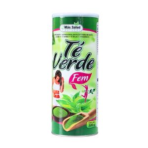 TÉ VERDE FEM 500 GR – MAS SALUD NATURAL 18 Envase de Té Verde Fem de 500 g de la marca Mis Salud, diseñado para promover la salud y el bienestar. El té verde es conocido por sus propiedades antioxidantes y beneficios para la pérdida de peso. Ideal para quienes buscan una opción saludable y natural para incorporar en su dieta diaria.