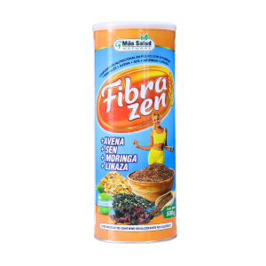 FIBRA ZEN 500 GR – MAS SALUD NATURAL 24 Envase de Fibra Zen de Más Salud, un producto saludable que combina avena, sen, moringa y linaza. Ideal para mejorar la digestión y aportar fibra a la dieta. Presentación en un práctico tubo de 500 gramos, diseñado para facilitar su uso y conservación. Perfecto para quienes buscan una alimentación balanceada y natural.