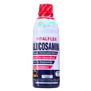 VITALFLEX 550 ML – NATURALS PLAST 10 Botella de glucosamina Vitalflex, suplemento hidrolizado marino con condroitina, diseñado para el cuidado articular y la salud de las articulaciones.