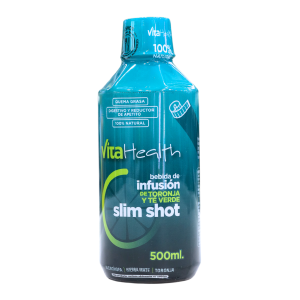 INFUSIÓN DE TORONJA Y TÉ VERDE 500 ML – VITAHEALTH 10 Bebida de infusión Slim Shot de Vital Health, 500 ml, elaborada con toronja y té verde. Producto 100% natural, ideal para complementar una dieta saludable y promover la pérdida de peso. Presentación en botella, fácil de llevar y consumir. Perfecto para quienes buscan opciones de bebidas saludables y refrescantes.