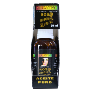 ACEITE ROSA MOSQUETA SILVESTRE 30 ML – VICATEC 20 Aceite puro de rosa mosqueta silvestre de 30 ml de la marca Vicatec. Este producto es ideal para el cuidado de la piel, gracias a sus propiedades regenerativas y nutritivas. Se presenta en un envase elegante y práctico, perfecto para el uso diario. Su formulación natural ayuda a mejorar la apariencia de cicatrices y manchas, promoviendo una piel más saludable y radiante. Ideal para quienes buscan productos de calidad en cosmética natural.