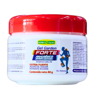 GEL GARDEN FORTE 80 GR – NATURES GARDEN 10 Gel Garden Forte analgésico de 80 g, diseñado para brindar alivio extra fuerte al dolor y propiedades antiinflamatorias. Ideal para uso externo en lesiones musculares y articulares. Su fórmula potente permite una acción rápida y efectiva. Perfecto para quienes buscan un tratamiento eficaz para el malestar físico.
