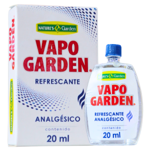 VAPOGARDEN 20 ML – NATURES GARDEN 16 Vapo Garden es un producto analgésico y refrescante de 20 ml, presentado en un envase de diseño práctico. Ideal para aliviar dolores menores y proporcionar una sensación de frescura. Su formulación está diseñada para ofrecer un efecto rápido y efectivo, convirtiéndolo en un aliado esencial en el botiquín familiar. Perfecto para su uso en cualquier momento del día.