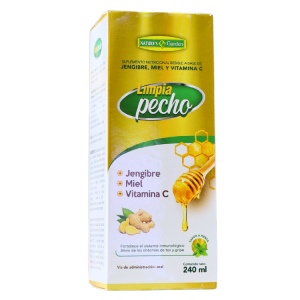 LIMPIA PECHO 240 ML – NATURES GARDEN 16 Suplemento natural Limpia Pecho de Nature's Garden, que combina jengibre, miel y vitamina C en un envase de 240 ml. Este producto está diseñado para apoyar el sistema inmunológico y promover la salud respiratoria. Ideal para aquellos que buscan un refuerzo natural para el bienestar general.