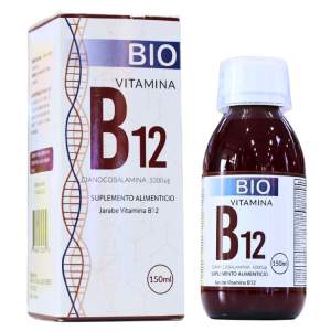 VITAMINA B12 (150 ML) – NOVALIFE 16 Suplemento alimenticio de vitamina B12 en jarabe de 150 ml. Contiene 1000 mcg de cianocobalamina, ideal para mantener niveles adecuados de energía y apoyar la salud del sistema nervioso. Presentado en un envase atractivo con diseño moderno, perfecto para aquellos que buscan mejorar su bienestar general.