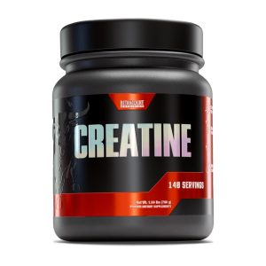 CREATINE BETANCOURT 700 GR 28 Envase de suplemento de creatina de la marca Biotech, con capacidad para 140 porciones. El diseño es negro con detalles en rojo y un acabado brillante que destaca la palabra