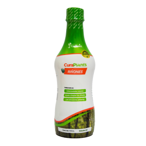 Botella de Curaplants Riñones, un producto natural diseñado para apoyar la salud renal. Contiene ingredientes que ayudan en la eliminación de toxinas y promueven el bienestar de los riñones. Ideal para quienes buscan un complemento natural en su rutina de salud. Presentación en envase de plástico con diseño atractivo y fácil de usar.