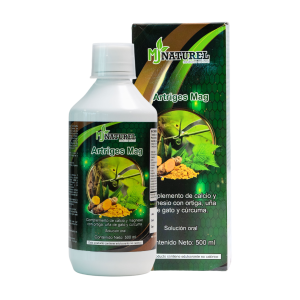 ARTRIGES MAG 500 ML – MJ NATUREL 10 Suplemento Antirrábico Mag de MJ Naturel, presentado en un envase de 500 ml. Esta solución oral está formulada con calcio y magnesio, enriquecida con ingredientes naturales como jengibre y cúrcuma. Ideal para fortalecer el sistema inmunológico y promover la salud general. Perfecto para quienes buscan un complemento natural en su dieta.