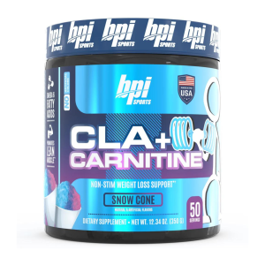 CLA+CARNITINE 350GR SNOW CONE – BPI SPORTS 26 Suplemento dietético BPI Sports CLA + Carnitina en sabor Snow Cone, diseñado para apoyar la pérdida de peso sin estimulantes. Contiene 50 porciones y está elaborado en EE. UU. Ideal para quienes buscan mejorar su composición corporal y aumentar la energía durante el ejercicio. Aporta ingredientes que ayudan a quemar grasa y optimizar el rendimiento físico. Perfecto para complementar una dieta equilibrada y un régimen de entrenamiento.