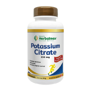 POTASSIUM CITRATE 230 MG X 100 SOFTGELS – HERBAL MAX 4 Suplemento de citrato de potasio de Herbalmax, 210 mg por porción. Ayuda a mantener la función muscular normal y contribuye a la salud cardiovascular. Envase de 120 tabletas, fabricado en Canadá. Ideal para quienes buscan un apoyo adicional en su dieta.