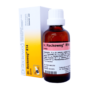 R14 QUIETA – DR. RECKEWEG 16 Frasco de solución homeopática Dr. Reckeweg R14, que se utiliza para tratar diversas afecciones. El envase incluye un prospecto con instrucciones y composición. Este producto es de uso oral y no contiene alcohol. Ideal para quienes buscan alternativas naturales en su tratamiento.