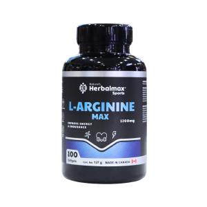 L-ARGININE MAX 1200MG – HERBAL MAX 12 Suplemento L-Arginina Max de Herbalmax, presentado en frasco de 100 cápsulas de 1200 mg. Ideal para mejorar la energía y la resistencia durante el ejercicio. Formulado para apoyar el rendimiento deportivo y la recuperación muscular. Producto fabricado en Canadá, apto para deportistas que buscan optimizar su rendimiento físico.