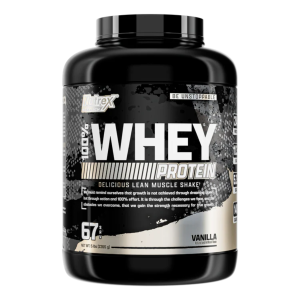 100% WHEY PROTEIN 5 LBS VAINILLA – NUTREX 18 Envase de proteína en polvo de suero de leche 100% de la marca Nutrex, sabor vainilla. Contiene 67 porciones y está diseñado para ayudar en el desarrollo muscular y la recuperación. Ideal para deportistas y personas activas que buscan aumentar su ingesta de proteínas de forma deliciosa y efectiva.